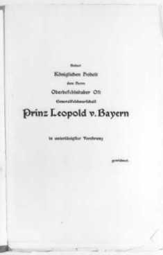 Widmung an Prinz Leopold von Bayern